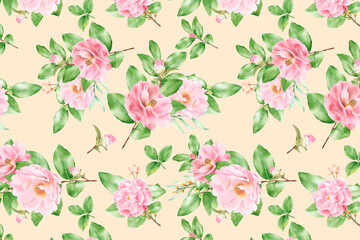 Fototapeta na wymiar Floral seamless pattern floral blooming