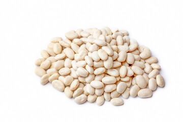 Haricot beans on the white background