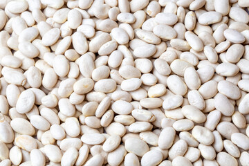 Haricot beans on the white background