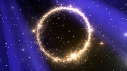 Naklejka premium Star Glitter Sparkling Particles Fireworks twinkle 3D illustration.