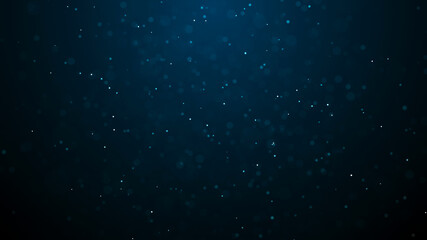 Dust particles moving in space. Abstract cosmic background. 3d rendering.