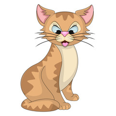 Cat adorable and funny cartoon vector illustration