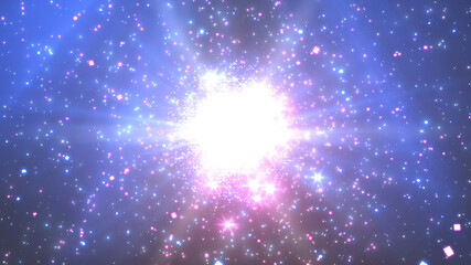 Star Glitter Sparkling Particles Fireworks twinkle 3D illustration.