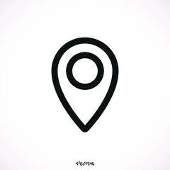 Make your own custom location pin icon.  Vector icon for contact web page