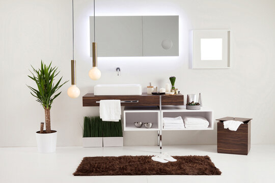 wall clean bathroom style and interior decorative design for home, hotel and office