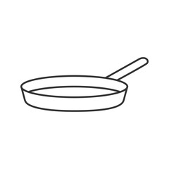 Frying pan empty linear contour icon vector illustration.