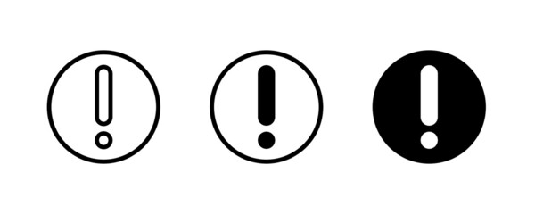 Attention icon. Hazard Exclamation mark, Risk, Warning, Danger icons button, vector, sign, symbol, logo, illustration, editable stroke, flat design style isolated on white linear pictogram