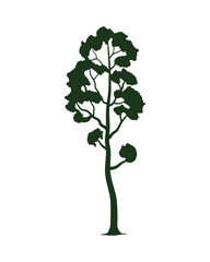 green tree thin silhouette forest icon