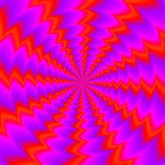 Red zigzags. Spin illusion. 