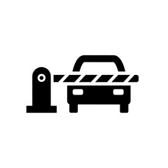 Car security barrier gate vector icon