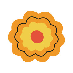 beautiful yellow flower garden decorative icon