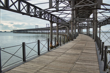 Iron bridge over the ocean