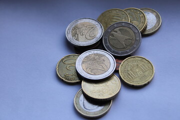 euro coins euro currency european union currency