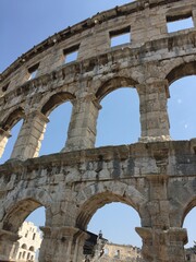 roman amphitheater in pula country