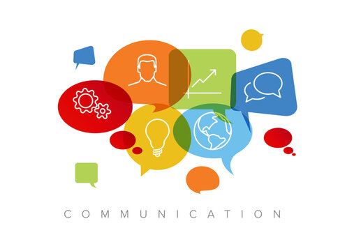 Communication concept illustration with icons