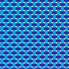 Woven fiber seamless pattern of interlacing bands in blue color