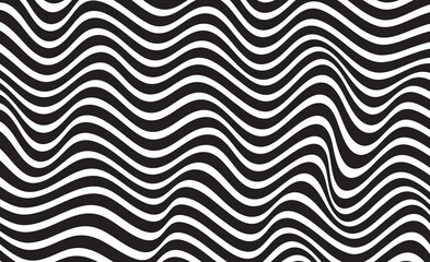 Wavy lines pattern minimalistic design template in black and white color for poster, banner, cover, postcard, online sale