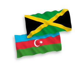 Flags of Jamaica and Azerbaijan on a white background