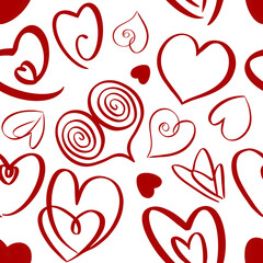 Abstract red hearts pattern .Valentines day background.
