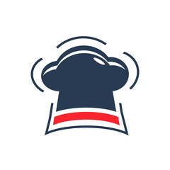 Chef hat icon. chef hat love, chef hat time icon with vector illustration and flat design. two color, circle background, black, white, color circle icon.