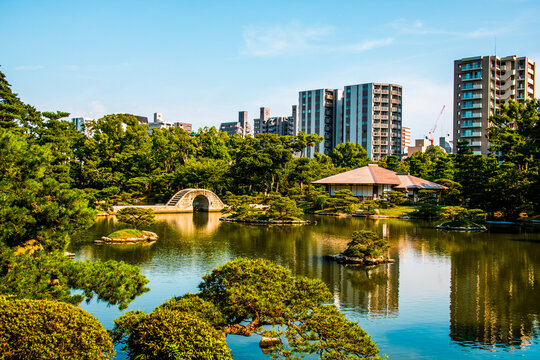 Shukkeien Japanese Garden Park, Hiroshima, Japan