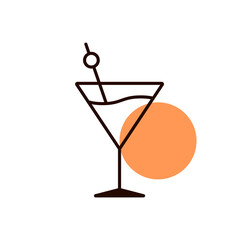 Cocktail drink glass icon vector