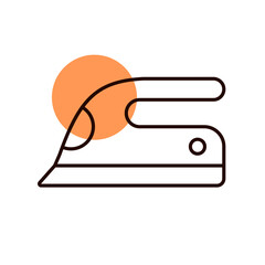 Steam iron flat vector icon