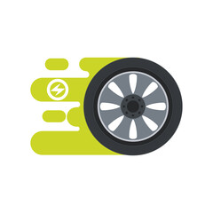 Obraz premium electric car wheel transport future technology