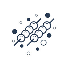 Meatball Stick Icon. Chicken meatball vector, flat icon.