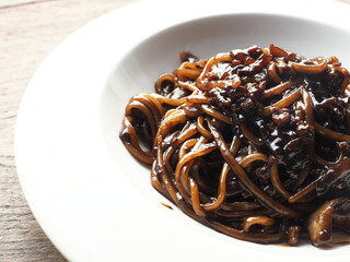 Jajangmyeon - Korean ramen noodles with black bean sauce
