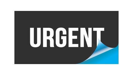 URGENT text written on black blue sticker.