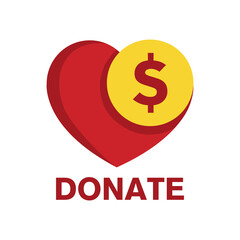 Vector logo of money donate, blood donation