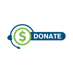 Vector logo of money donate, blood donation