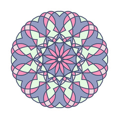 Round colorful ornament. It can be used for decorating of wedding invitations, greeting cards, design for clothes.