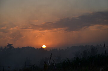 sunset sea  oсean water sun bali 