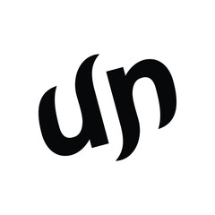 ambigram logo design with the letters UN or USN
