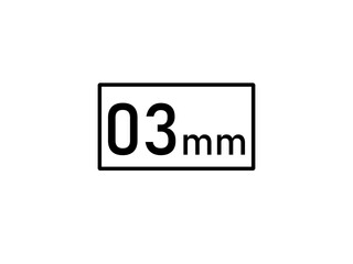 3 millimeters icon vector illustration, 3 mm size