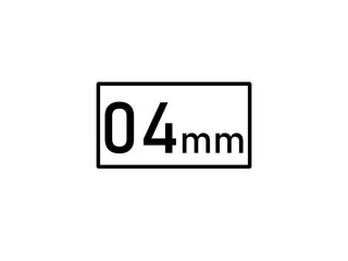 4 millimeters icon vector illustration, 4 mm size