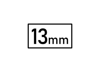Fototapeta premium 13 millimeters icon vector illustration, 13&nbsp;mm size