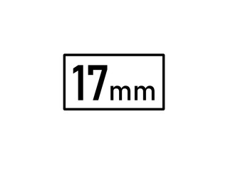 17 millimeters icon vector illustration, 17 mm size