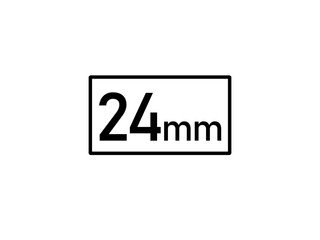 24 millimeters icon vector illustration, 24 mm size