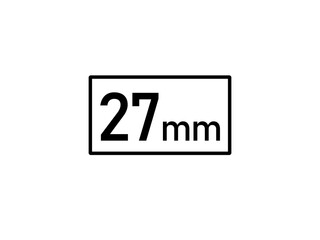 27 millimeters icon vector illustration, 27 mm size
