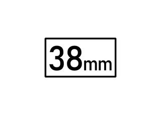 38 millimeters icon vector illustration, 38 mm size