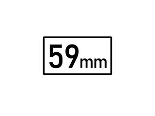 59 millimeters icon vector illustration, 59 mm size