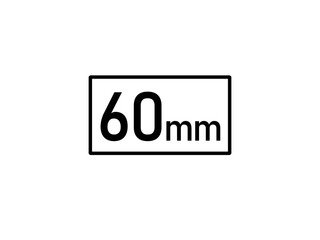 60 millimeters icon vector illustration, 60 mm size