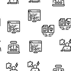 Software Testing And Analysis Seamless Pattern Vector Thin Line. Illustrations