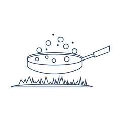 Cook food Icon. Boiling on fire, cook food menu, cook with fire icon. vector, illustrator, flat style icon with black shape, two color, color circle and gradient shape.