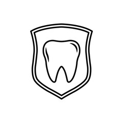 Tooth protect icon. Teeth clinic icon