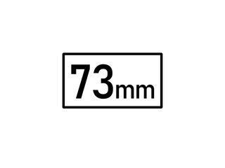 Obraz premium 73 millimeters icon vector illustration, 73&nbsp;mm size