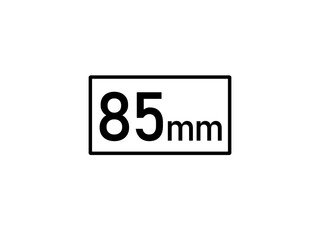 85 millimeters icon vector illustration, 85 mm size